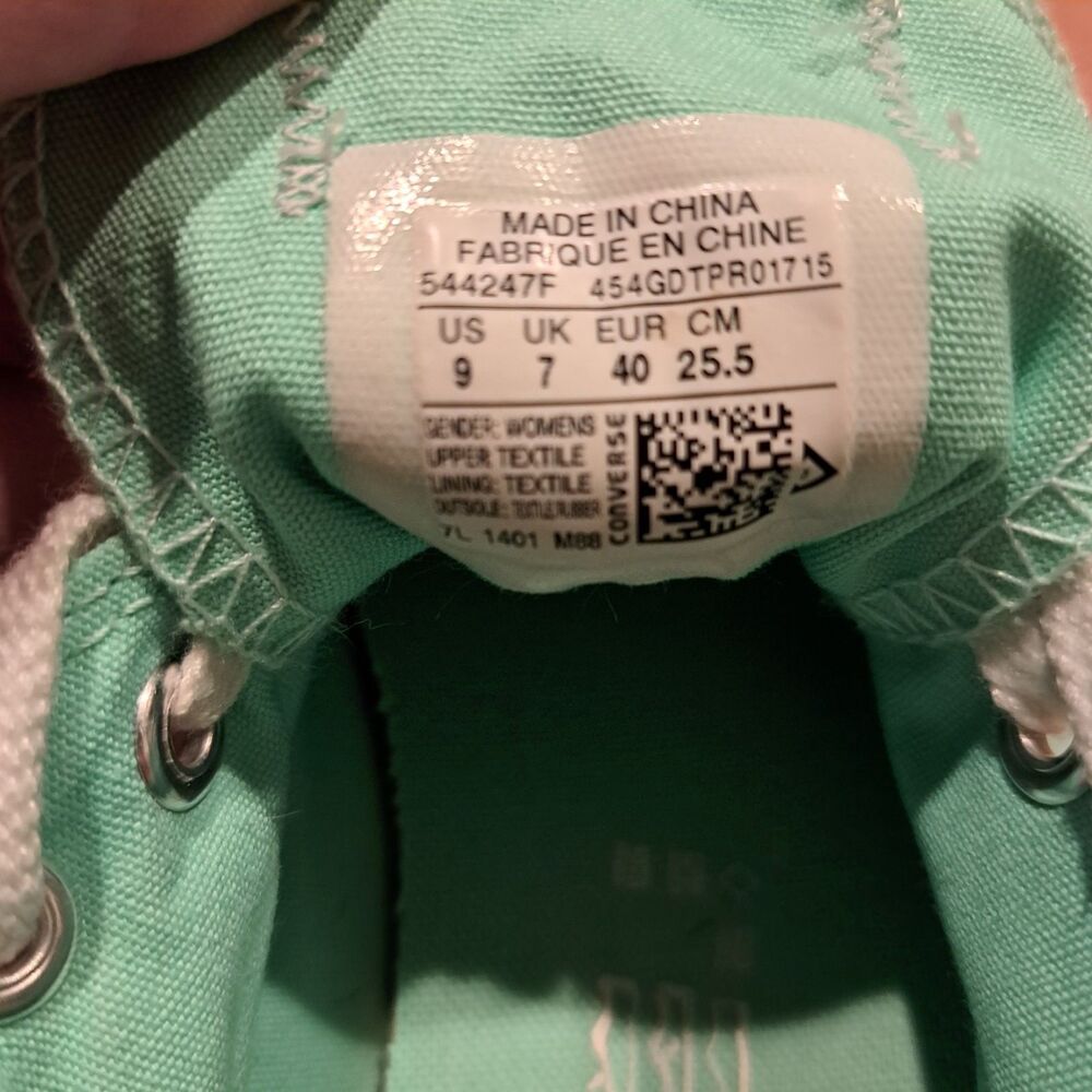 Converse Chuck Taylor All Star Mint Eyelet Women's 9 - Picture 6 of 7
